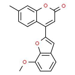 ChemSpider 2D Image | 4-(7-Methoxy-1-benzofuran-2-yl)-7-methyl-2H-chromen-2-one | C19H14O4