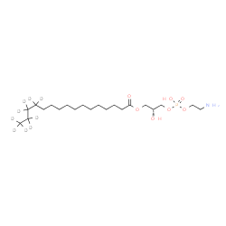 ChemSpider 2D Image | (2R)-3-{[(2-Aminoethoxy)(hydroxy)phosphoryl]oxy}-2-hydroxypropyl (13,13,14,14,15,15,16,16,16-~2~H_9_)hexadecanoate | C21H35D9NO7P