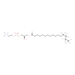 ChemSpider 2D Image | (2R)-3-[(13,13,14,14,15,15,16,16,16-~2~H_9_)Hexadecanoyloxy]-2-hydroxypropyl 2-(trimethylammonio)ethyl phosphate | C24H41D9NO7P