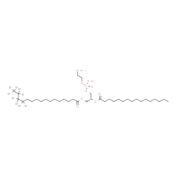 ChemSpider 2D Image | (2R)-3-{[(2-Aminoethoxy)(hydroxy)phosphoryl]oxy}-2-(palmitoyloxy)propyl (13,13,14,14,15,15,16,16,16-~2~H_9_)hexadecanoate | C37H65D9NO8P
