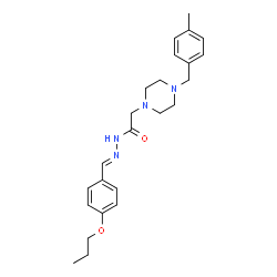 ChemSpider 2D Image | 2-[4-(4-Methylbenzyl)-1-piperazinyl]-N'-[(E)-(4-propoxyphenyl)methylene]acetohydrazide | C24H32N4O2