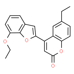 ChemSpider 2D Image | 4-(7-Ethoxy-1-benzofuran-2-yl)-6-ethyl-2H-chromen-2-one | C21H18O4