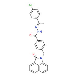 ChemSpider 2D Image | N'-[(1E)-1-(4-Chlorophenyl)ethylidene]-4-[(2-oxobenzo[cd]indol-1(2H)-yl)methyl]benzohydrazide | C27H20ClN3O2
