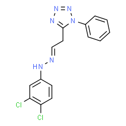 ChemSpider 2D Image | 5-{(2E)-2-[(3,4-Dichlorophenyl)hydrazono]ethyl}-1-phenyl-1H-tetrazole | C15H12Cl2N6