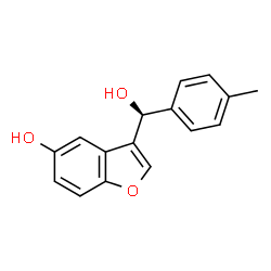 ChemSpider 2D Image | 3-[(S)-Hydroxy(4-methylphenyl)methyl]-1-benzofuran-5-ol | C16H14O3