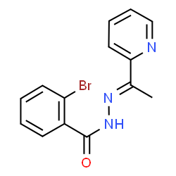 ChemSpider 2D Image | 2-Bromo-N'-[(1E)-1-(2-pyridinyl)ethylidene]benzohydrazide | C14H12BrN3O