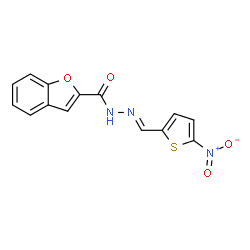 ChemSpider 2D Image | N'-[(E)-(5-Nitro-2-thienyl)methylene]-1-benzofuran-2-carbohydrazide | C14H9N3O4S