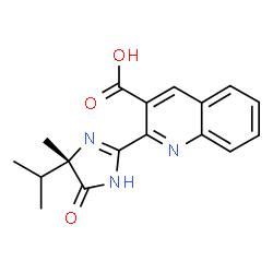 ChemSpider 2D Image | 2-[(4S)-4-Isopropyl-4-methyl-5-oxo-4,5-dihydro-1H-imidazol-2-yl]-3-quinolinecarboxylic acid | C17H17N3O3