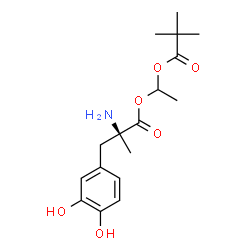 ChemSpider 2D Image | 1-[(2,2-Dimethylpropanoyl)oxy]ethyl 3-hydroxy-alpha-methyl-L-tyrosinate | C17H25NO6