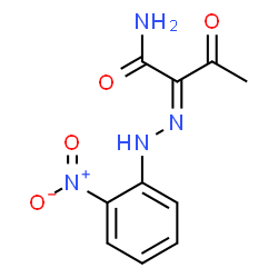 ChemSpider 2D Image | (2Z)-2-[(2-Nitrophenyl)hydrazono]-3-oxobutanamide | C10H10N4O4