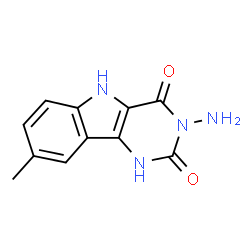 ChemSpider 2D Image | 3-Amino-8-methyl-1H-pyrimido[5,4-b]indole-2,4(3H,5H)-dione | C11H10N4O2