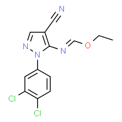 ChemSpider 2D Image | Ethyl [4-cyano-1-(3,4-dichlorophenyl)-1H-pyrazol-5-yl]imidoformate | C13H10Cl2N4O