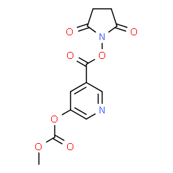 ChemSpider 2D Image | 5-{[(2,5-Dioxo-1-pyrrolidinyl)oxy]carbonyl}-3-pyridinyl methyl carbonate | C12H10N2O7