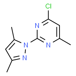 ChemSpider 2D Image | 4-Chloro-2-(3,5-dimethyl-1H-pyrazol-1-yl)-6-methylpyrimidine | C10H11ClN4