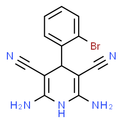 ChemSpider 2D Image | 2,6-Diamino-4-(2-bromophenyl)-1,4-dihydro-3,5-pyridinedicarbonitrile | C13H10BrN5