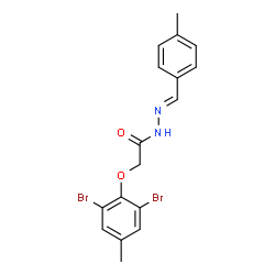 ChemSpider 2D Image | 2-(2,6-Dibromo-4-methylphenoxy)-N'-[(E)-(4-methylphenyl)methylene]acetohydrazide | C17H16Br2N2O2
