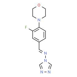 ChemSpider 2D Image | (E)-1-[3-Fluoro-4-(4-morpholinyl)phenyl]-N-(4H-1,2,4-triazol-4-yl)methanimine | C13H14FN5O