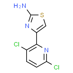 ChemSpider 2D Image | 4-(3,6-Dichloro-2-pyridinyl)-1,3-thiazol-2-amine | C8H5Cl2N3S