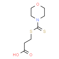ChemSpider 2D Image | 3-[(Morpholin-4-ylcarbothioyl)sulfanyl]propanoic acid | C8H13NO3S2