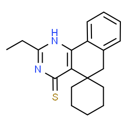 ChemSpider 2D Image | 2-Ethyl-1H-spiro[benzo[h]quinazoline-5,1'-cyclohexane]-4(6H)-thione | C19H22N2S