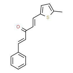ChemSpider 2D Image | (1E,4E)-1-(5-Methyl-2-thienyl)-5-phenyl-1,4-pentadien-3-one | C16H14OS