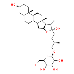 ChemSpider 2D Image | (3beta,22R,25R)-3,22-Dihydroxyfurost-5-en-26-yl beta-D-erythro-hexopyranoside | C33H54O9