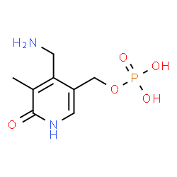 ChemSpider 2D Image | [4-(Aminomethyl)-5-methyl-6-oxo-1,6-dihydro-3-pyridinyl]methyl dihydrogen phosphate | C8H13N2O5P
