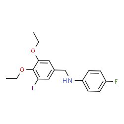 ChemSpider 2D Image | N-(3,4-Diethoxy-5-iodobenzyl)-4-fluoroaniline | C17H19FINO2
