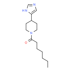 ChemSpider 2D Image | 1-[4-(1H-Imidazol-5-yl)-1-piperidinyl]-1-heptanone | C15H25N3O
