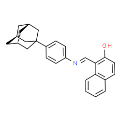 ChemSpider 2D Image | 1-[(E)-({4-[(3s,5s,7s)-Adamantan-1-yl]phenyl}imino)methyl]-2-naphthol | C27H27NO