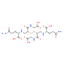 ChemSpider 2D Image | (2S,2'S)-2,2'-[Disulfanediylbis({3-[(carboxymethyl)amino]-3-oxo-2,1-propanediyl}imino)]bis(5-amino-5-oxopentanoic acid) (non-preferred name) | C20H32N6O12S2