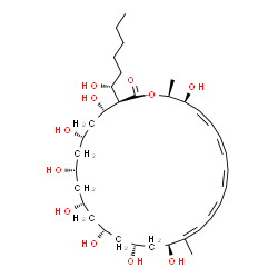 ChemSpider 2D Image | (3R,4S,6S,8S,10R,12R,14R,16S,17Z,19Z,21Z,23Z,25Z,27S,28S)-4,6,8,10,12,14,16,27-Octahydroxy-3-[(1R)-1-hydroxyhexyl]-17,28-dimethyloxacyclooctacosa-17,19,21,23,25-pentaen-2-one | C35H58O11