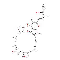 ChemSpider 2D Image | (3E,5Z,8R,9S,10S,11R,13Z,15Z,17R,18S)-18-[(2S,3R,4S,6E,8R,9S,10E)-3,9-Dihydroxy-4,8-dimethyl-5-oxo-6,10-dodecadien-2-yl]-8,10-dihydroxy-3,17-dimethoxy-5,7,9,11,13-pentamethyloxacyclooctadeca-3,5,13,15
-tetraen-2-one | C38H60O9