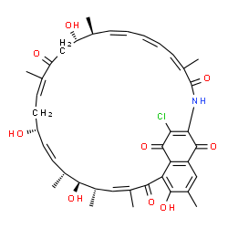 ChemSpider 2D Image | (7Z,9S,10S,11R,12Z,14R,16Z,20S,21S,22Z,24Z,26Z)-31-Chloro-4,10,14,20-tetrahydroxy-3,7,9,11,17,21,27-heptamethyl-29-azatricyclo[28.3.1.0~5,33~]tetratriaconta-1(33),2,4,7,12,16,22,24,26,30-decaene-6,18,
28,32,34-pentone | C40H46ClNO9