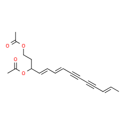 ChemSpider 2D Image | (4E,6E,12E)-Tetradecatriene-8,10-diyne-1,3-diyl diacetate | C18H20O4