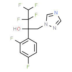 ChemSpider 2D Image | 2-(2,4-Difluorophenyl)-3,3,4,4-tetrafluoro-1-(1H-1,2,4-triazol-1-yl)-2-butanol | C12H9F6N3O