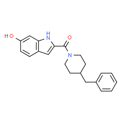 ChemSpider 2D Image | (4-Benzyl-1-piperidinyl)(6-hydroxy-1H-indol-2-yl)methanone | C21H22N2O2