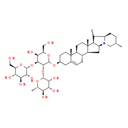 ChemSpider 2D Image | (3beta)-Solanid-5-en-3-yl 6-deoxy-beta-L-mannopyranosyl-(1->2)-[alpha-D-glucopyranosyl-(1->3)]-D-galactopyranoside | C45H73NO15
