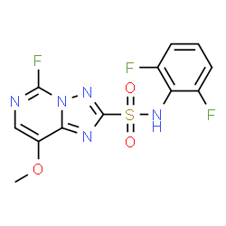 ChemSpider 2D Image | N-(2,6-Difluorophenyl)-5-fluoro-8-methoxy[1,2,4]triazolo[1,5-c]pyrimidine-2-sulfonamide | C12H8F3N5O3S