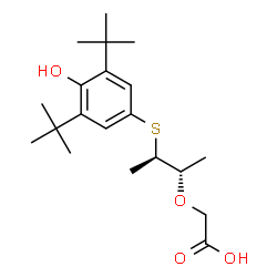 ChemSpider 2D Image | ({(2S,3R)-3-[(3,5-di-tert-butyl-4-hydroxyphenyl)sulfanyl]butan-2-yl}oxy)acetic acid | C20H32O4S