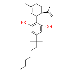 ChemSpider 2D Image | 2-[(6R)-6-Isopropenyl-3-methyl-2-cyclohexen-1-yl]-5-(2-methyl-2-octanyl)-1,3-benzenediol | C25H38O2
