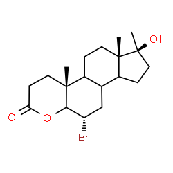 ChemSpider 2D Image | (4aR,6aS,7S,11S)-11-Bromo-7-hydroxy-4a,6a,7-trimethyltetradecahydroindeno[5,4-f]chromen-2(3H)-one | C19H29BrO3