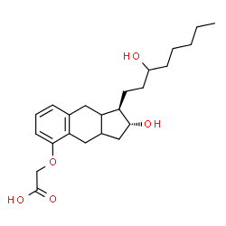 ChemSpider 2D Image | {[(1R,2R)-2-Hydroxy-1-(3-hydroxyoctyl)-2,3,3a,4,9,9a-hexahydro-1H-cyclopenta[b]naphthalen-5-yl]oxy}acetic acid | C23H34O5