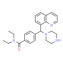 ChemSpider 2D Image | N,N-diethyl-4-(1-piperazinyl(8-quinolinyl)methyl)benzamide | C25H30N4O