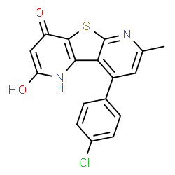 ChemSpider 2D Image | Thieno[2,3-b:4,5-b']dipyridin-2(1H)-one, 9-(4-chlorophenyl)-4-hydroxy-7-methyl- | C17H11ClN2O2S