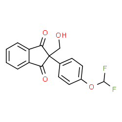 ChemSpider 2D Image | 2-[4-(Difluoromethoxy)phenyl]-2-(hydroxymethyl)-1H-indene-1,3(2H)-dione | C17H12F2O4