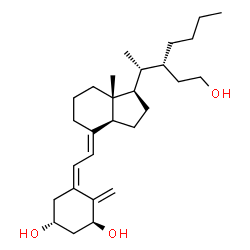 ChemSpider 2D Image | (1R,3S,5Z)-5-[(2E)-2-{(1R,3aS,7aR)-1-[(2R,3S)-3-(2-Hydroxyethyl)-2-heptanyl]-7a-methyloctahydro-4H-inden-4-ylidene}ethylidene]-4-methylene-1,3-cyclohexanediol | C28H46O3