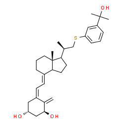 ChemSpider 2D Image | (1R,3S,5Z)-5-[(2E)-2-{(7aR)-1-[(2R)-1-{[3-(2-Hydroxy-2-propanyl)phenyl]sulfanyl}-2-propanyl]-7a-methyloctahydro-4H-inden-4-ylidene}ethylidene]-4-methylene-1,3-cyclohexanediol | C31H44O3S