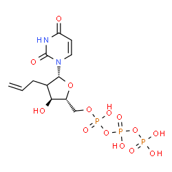 ChemSpider 2D Image | (2xi)-2'-Allyl-2'-deoxyuridine 5'-(tetrahydrogen triphosphate) | C12H19N2O14P3
