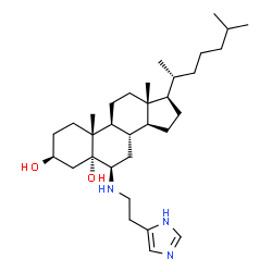 ChemSpider 2D Image | (3beta,5alpha,6beta)-6-{[2-(1H-Imidazol-5-yl)ethyl]amino}cholestane-3,5-diol | C32H55N3O2